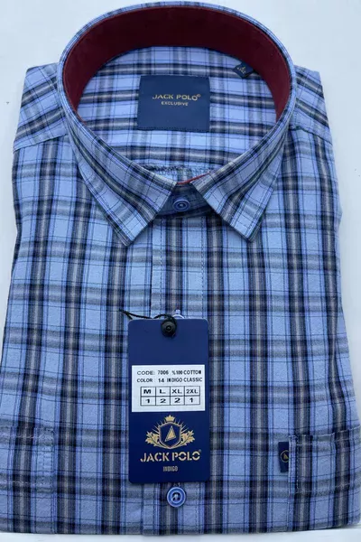 İndigo Klasik Kesim Pamuklu Çift Cep  Mavi